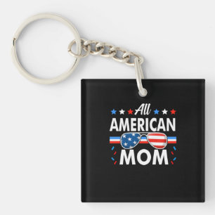 All American Mum 4th of July Family Matching Key Ring