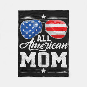 All American Mum 4th Of July Mother's Day Sungles Fleece Blanket