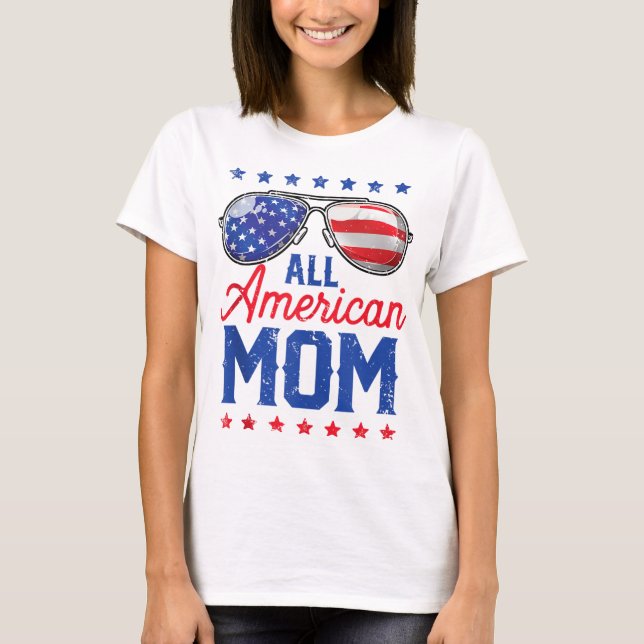 All American Mum 4th Of July Mother's Day Women Su T-Shirt (Front)
