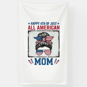All American Mum 4th of July Vintage Shirt Design_ Banner