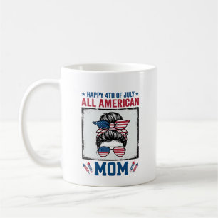 All American Mum 4th of July Vintage Shirt Design_ Coffee Mug