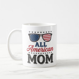 All American Mum Vintage Patriotic Shirt Design_1 Coffee Mug