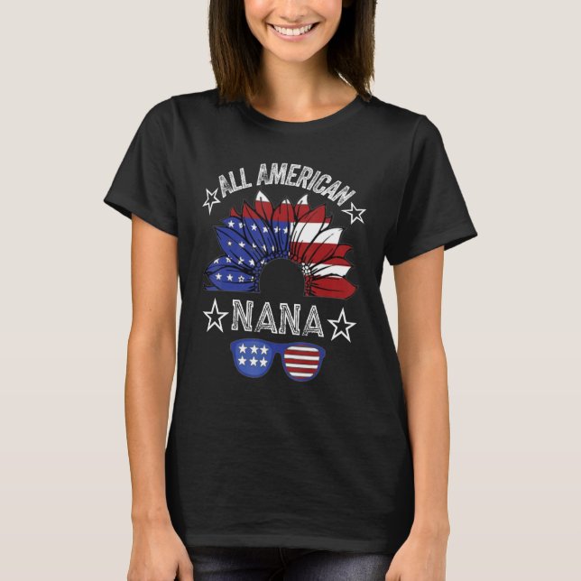All American Nana 4th Of July Shirt Women Sunflowe (Front)