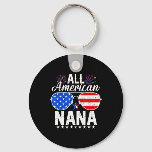 All American Nana Funny 4th Of July Family Matchin Key Ring