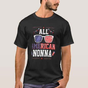 All American Nonna 4th of July US Flag Sunglasses  T-Shirt