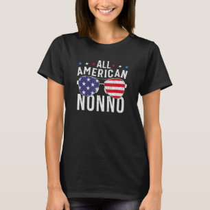 All American Nonno USA Flag Sunglasses 4th Of July T-Shirt