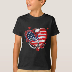 All American Nurse 4th Of July Patriotic Usa Flag T-Shirt