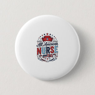 All American Nurse Vintage Patriotic Shirt Design_ 6 Cm Round Badge