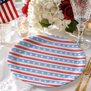 All American Patriotic 4th of July Party Paper Plate