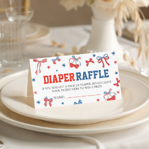All American Patriotic Diaper Raffle Ticket Enclosure Card