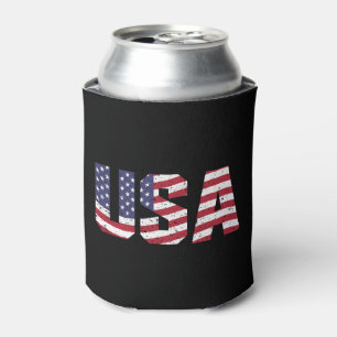 “All American” Patriotic USA Logo Can Cooler