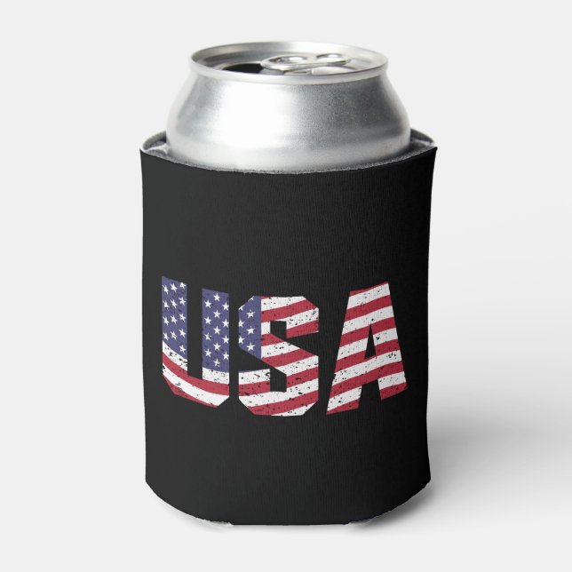 “All American” Patriotic USA Logo Can Cooler (Can Front)