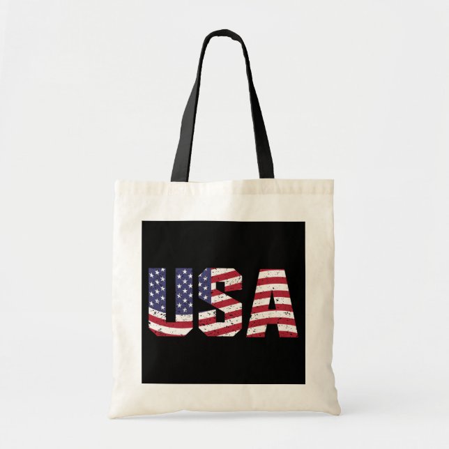 “All American” Patriotic USA Logo Tote Bag (Front)