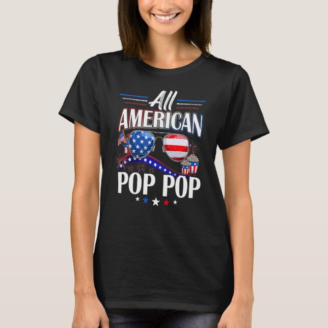 All American Pop Pop 4th Of July  Fathers Day Mens T-Shirt (Front)