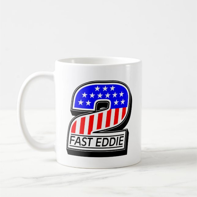 All American Red White and Blue 2 Fast Eddie Coffee Mug (Left)