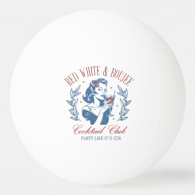 All American Red White and Boujee Ping Pong Ball (Front)