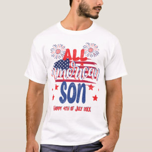 All American Son Red White and Blue 4th of July T-Shirt