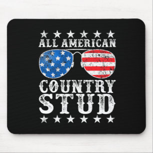 All American Stud Boy Country 4th Of July Usa Flag Mouse Mat
