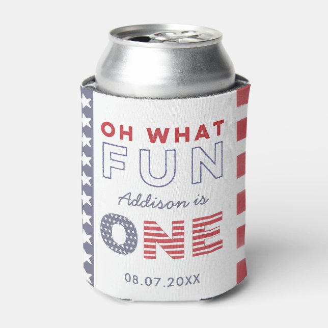 All-American Summer 1st Birthday Party Favour Can Cooler (Can Front)