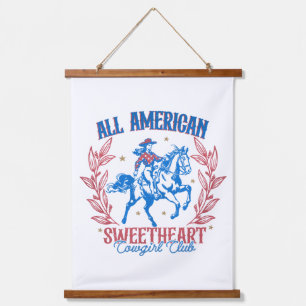 All American Sweetheart Cowgirl Club Hanging Tapestry