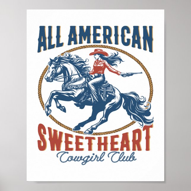 All American Sweetheart Cowgirl Poster (Front)