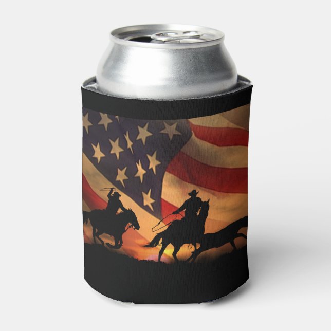 All American Team Roping Rodeo Can Cooler (Can Front)