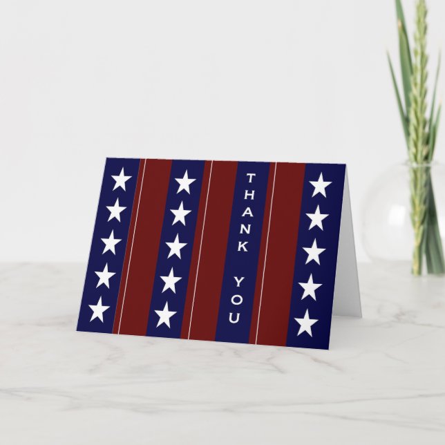 All American Thank You! - Stars & Stripes Thank You Card (Front)