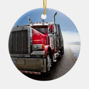 All American Trucker Ceramic Tree Decoration