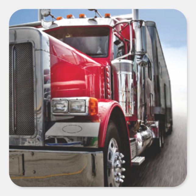 All American Trucker Square Sticker (Front)