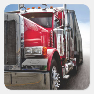 All American Trucker Square Sticker