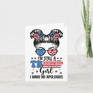 All American Trump Girl 4th Of July Messy Bun No A Card