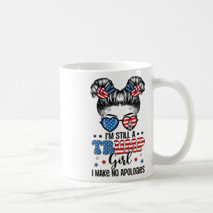 All American Trump Girl 4th Of July Messy Bun No A Coffee Mug