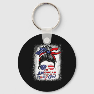 All American Trump Girl 4th Of July Messy Bun Pro Key Ring