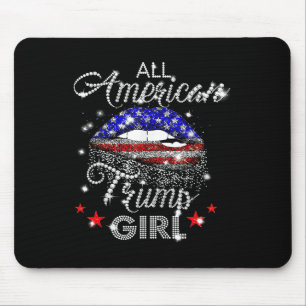 All American Trump Girl Mouth Diamond  Mouse Mat