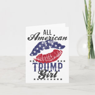 All American Trump Girl Usa Flag Lips Gop Vote 202 Card