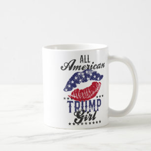 All American Trump Girl Usa Flag Lips Gop Vote 202 Coffee Mug