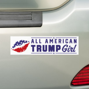 All-American Trump Girl Women For Trump 2024 Bumper Sticker