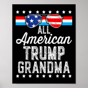 All American Trump Grandma American Flag Sungles Poster