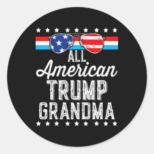 All American Trump Grandma American Flag Sungles T Classic Round Sticker
