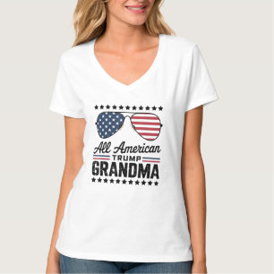 All-American Trump Grandpa - Flag Sunglasses T-Shirt