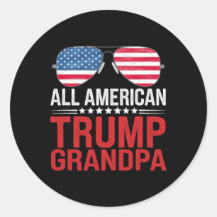 All-american Trump Grandpa - Flag Sungles Patrioti Classic Round Sticker