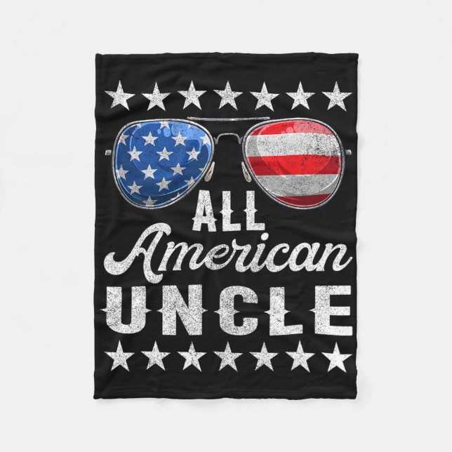 All American Uncle Shirt  Fleece Blanket (Front)