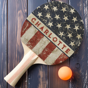 All American Vintage Name Ping Pong Paddle