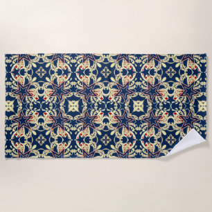 All American Vintage Stars Patriotic Beach Towel