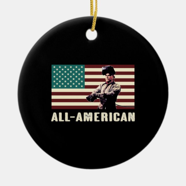 All-American Welder Ceramic Tree Decoration (Front)