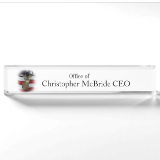 All American Whitetail Deer Hunter Desk Nameplate