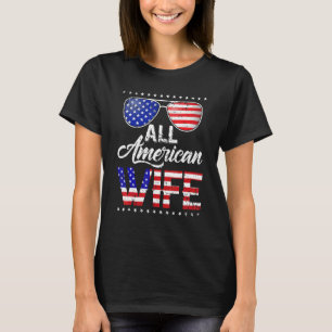 All American Wife 4th Of July Mother's Day Women M T-Shirt