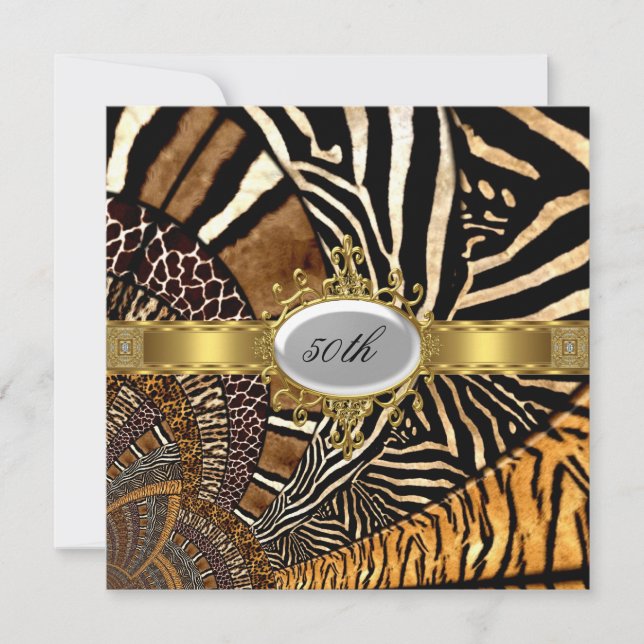 All Animal Skin Look 50th Birthday Party Invitation (Front)