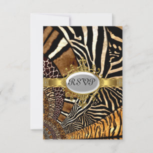 All Animal Skin look Birthday Party RSVP Card