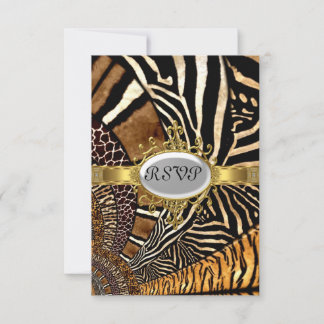 All Animal Skin look Birthday Party RSVP Card